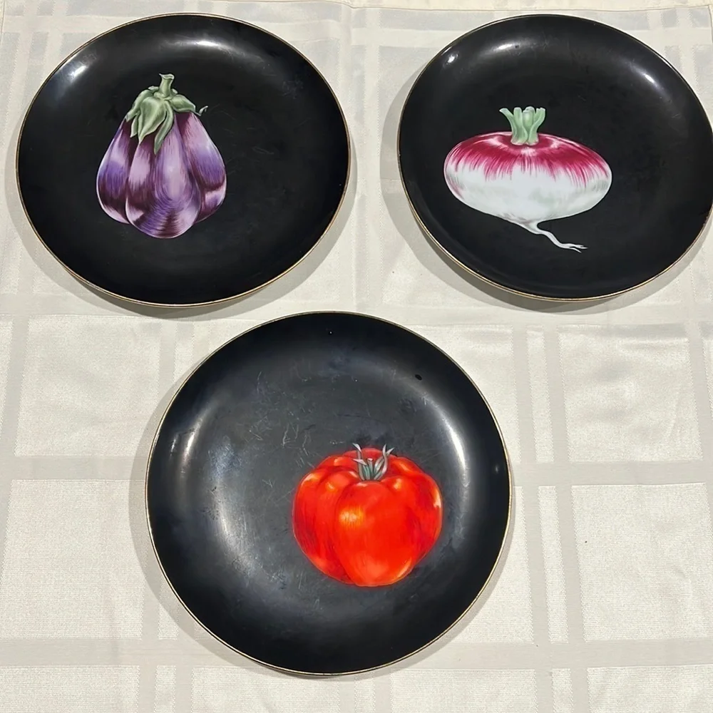 Fitz and Floyd Vegetable Garden Porcelain Dishes - Set of 3